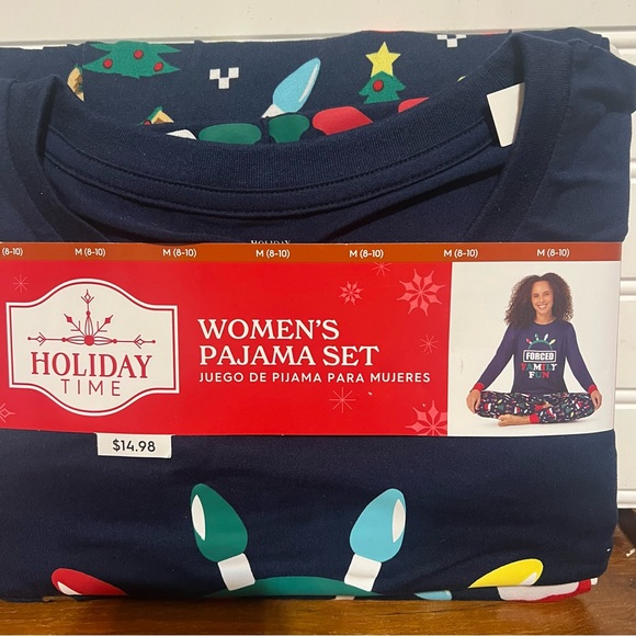 Other - Holiday Time Women's Pajama Set - Festive Lights “Forced Family Fun” Size Med